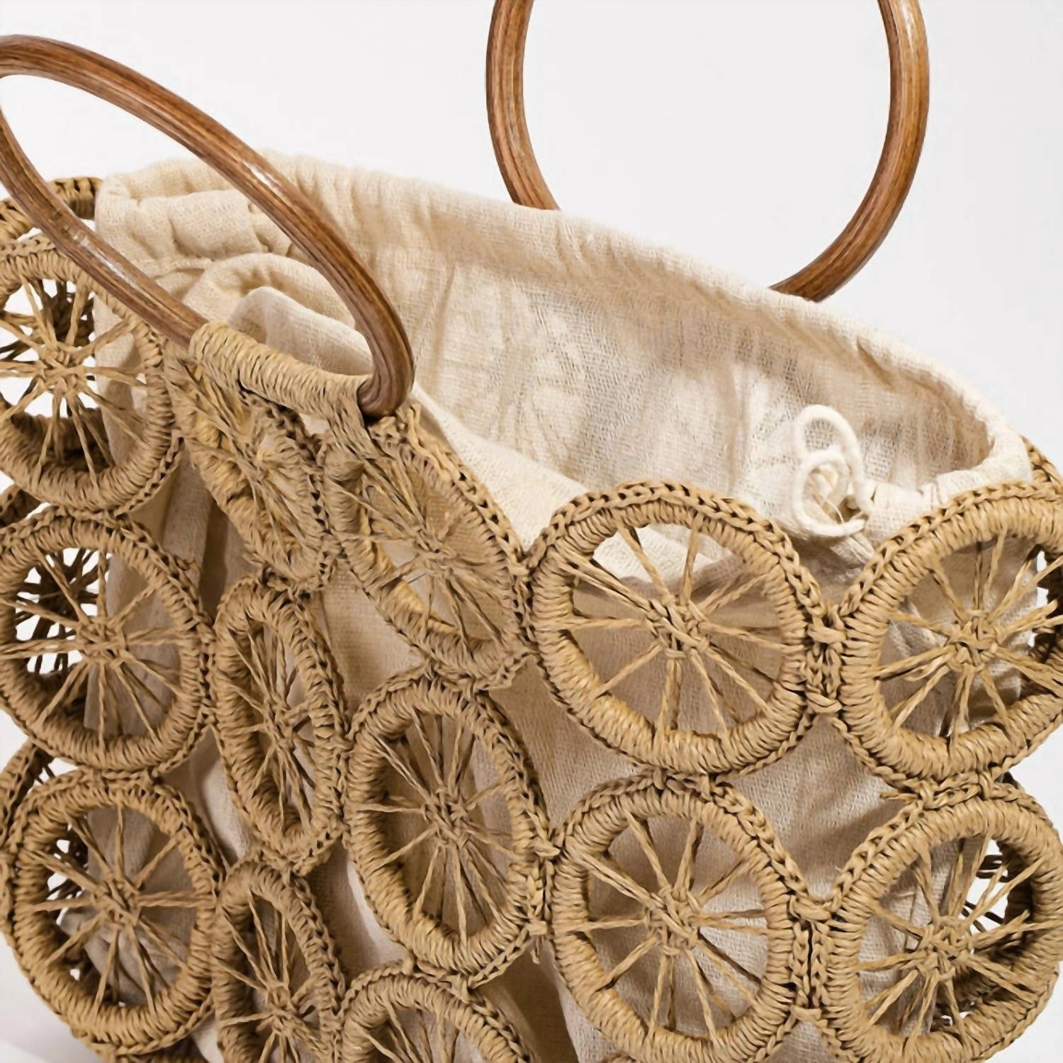 Women's Freia Boho Circle Summer Beach Bag In Tan