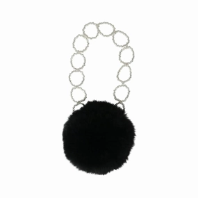 Women's Fur Circle Bag In Black