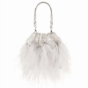 Women's Livvy Feather Pouch In White