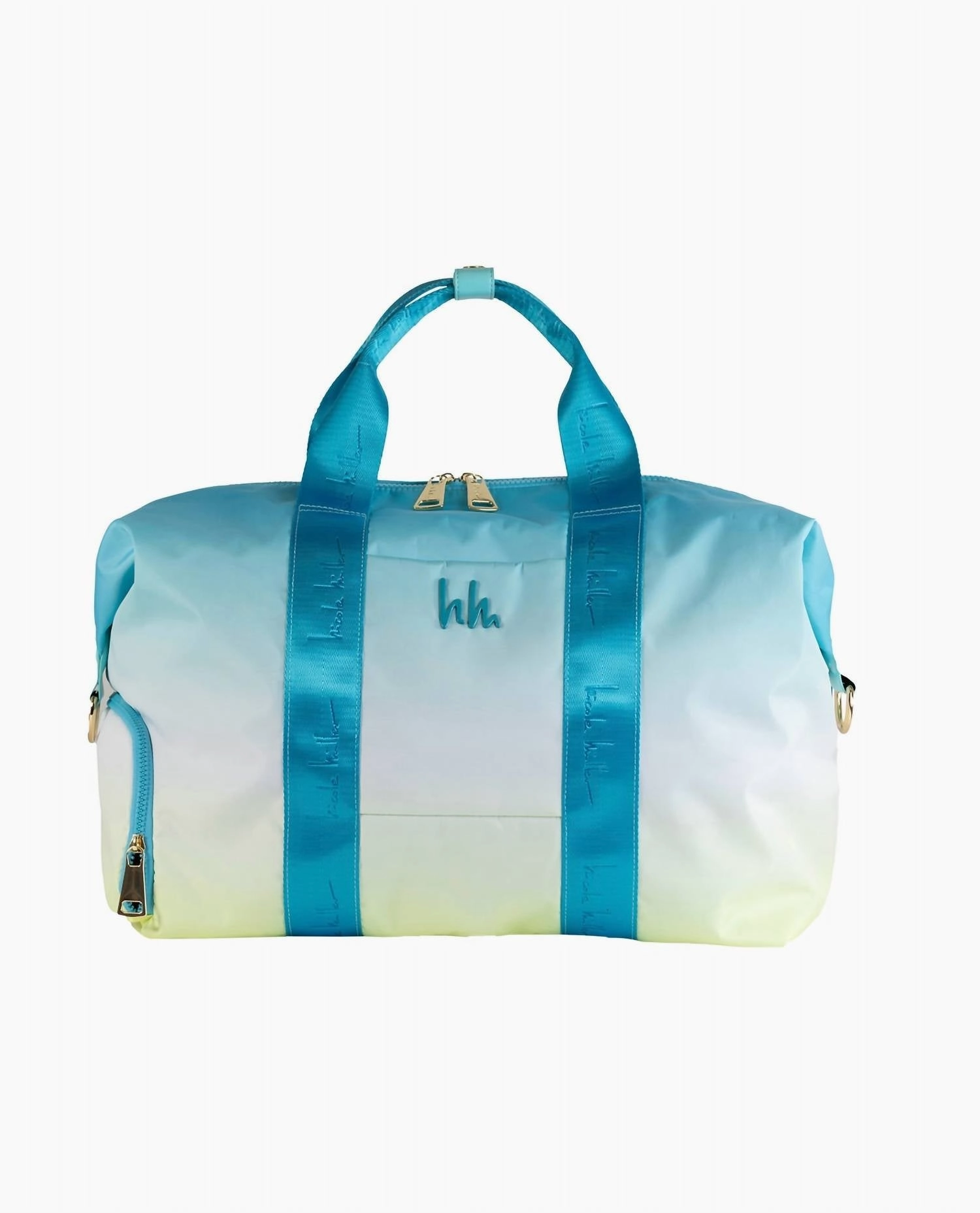 Women's Nylon Crossbody Weekender Bag In Blue Yellow Ombre