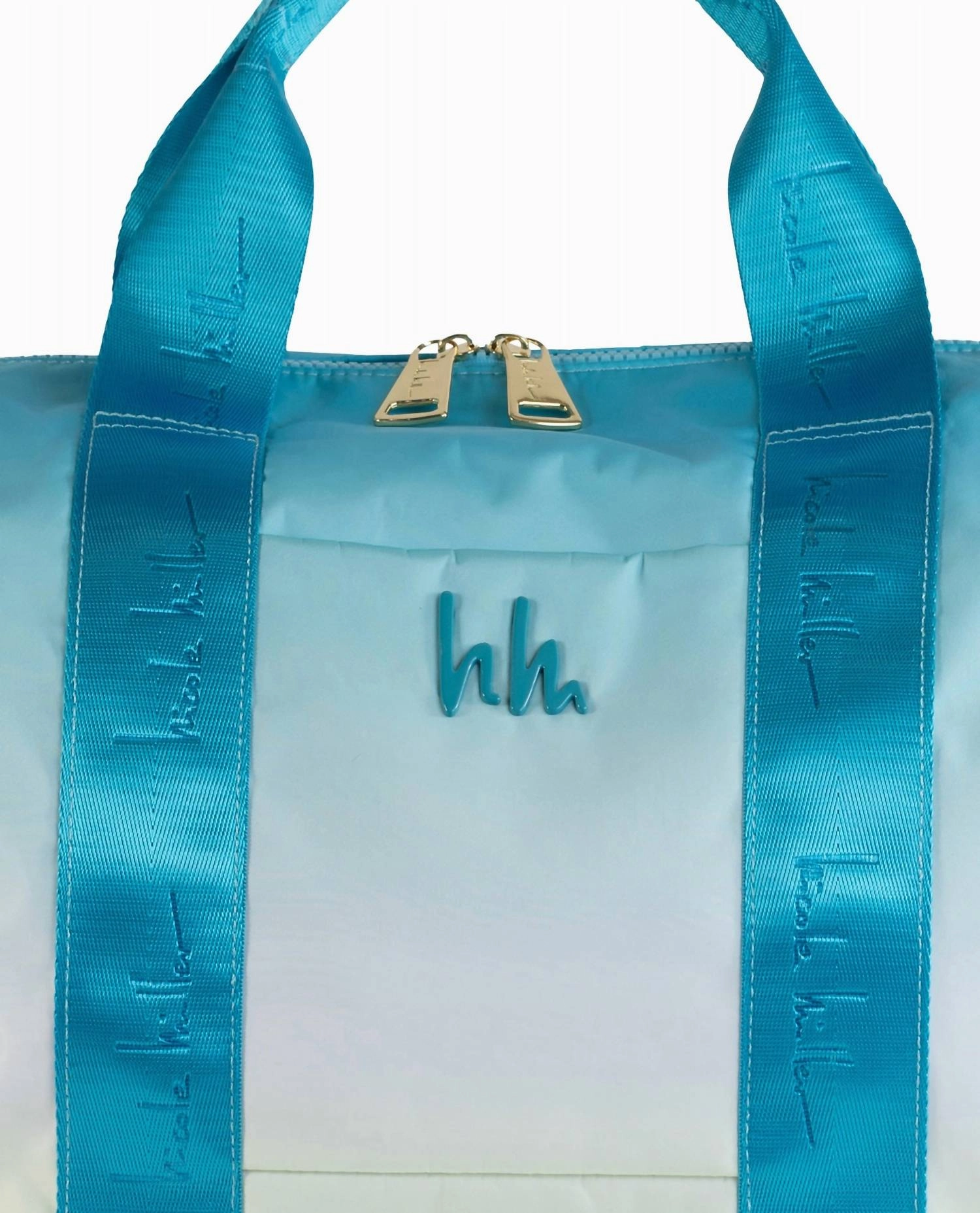 Women's Nylon Crossbody Weekender Bag In Blue Yellow Ombre