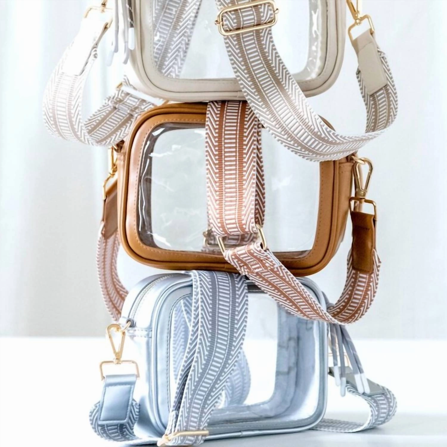 Women's Spectator Clear Crossbody Bag In Silver