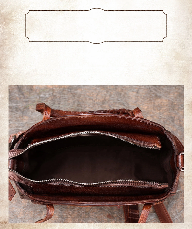 Womens Black Leather Round Handbag Purses with Tassels Vintage Handmade Round Shoulder Bag Crossbody Handbag for Women