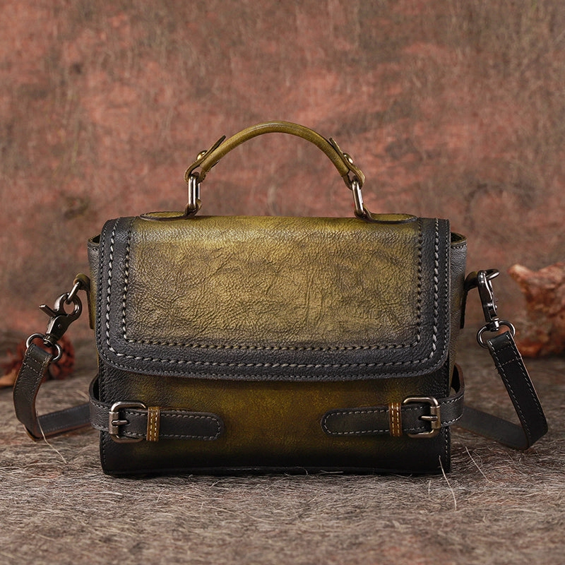 Womens Brown Leather Satchel Bag School Shoulder Bag Best Crossbody Purse for Ladies