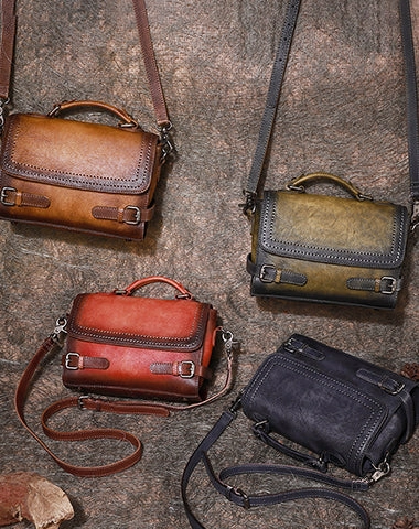 Womens Brown Leather Satchel Bag School Shoulder Bag Best Crossbody Purse for Ladies