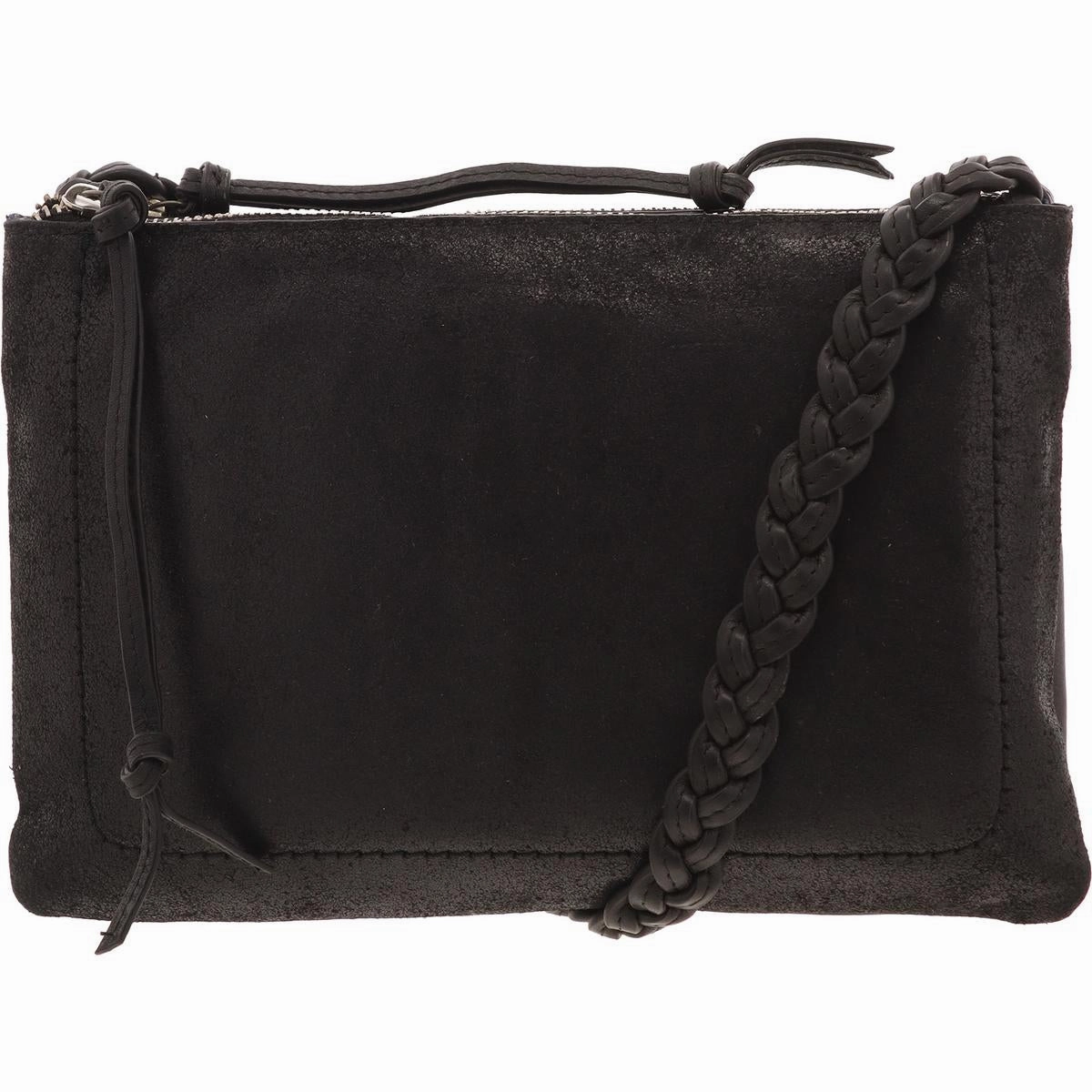 Womens Distressed Faux Suede Crossbody Handbag