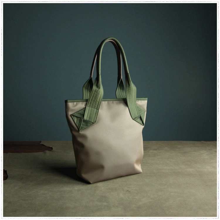 Womens Green Nylon Shoulder Tote Bags Best Green Nylon Tote Handbag Shopper Bags Purse for Ladies