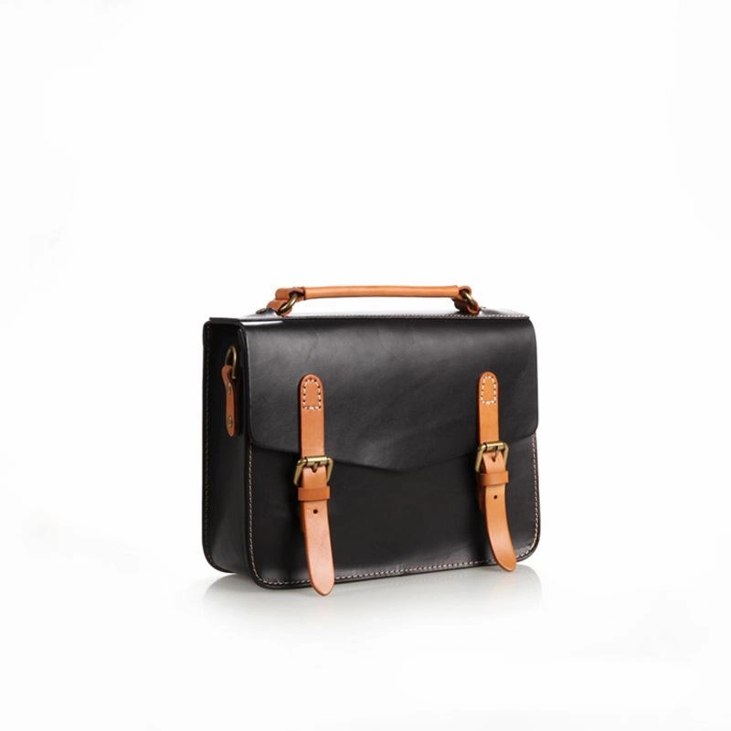 Womens Handmade Coffee Leather Satchel Handbag Cambridge Structured Satchel Shoulder Purse