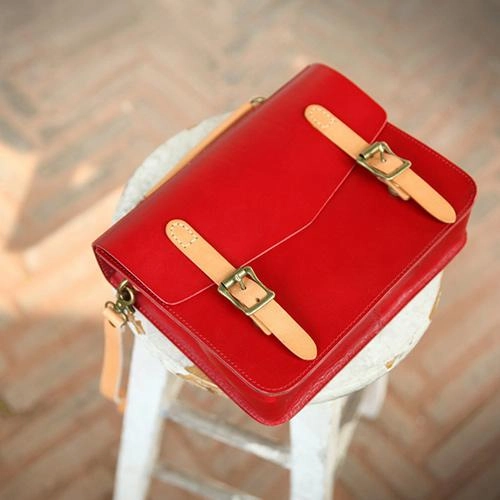 Womens Handmade Coffee Leather Satchel Handbag Cambridge Structured Satchel Shoulder Purse