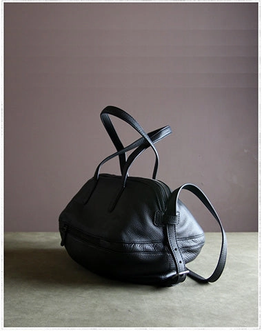 Womens Leather Barrel Shoulder Purse Womens Gray Bucket Leather Handbag Shoulder Bag for Ladies