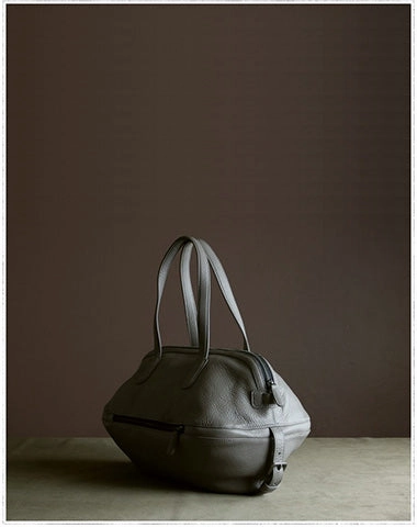 Womens Leather Barrel Shoulder Purse Womens Gray Bucket Leather Handbag Shoulder Bag for Ladies