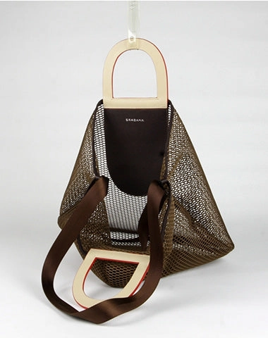 Womens Light Gray Net Polyester Leather Tote Handbag Purse Polyester Tote Shoulder Bag Purse for Ladies