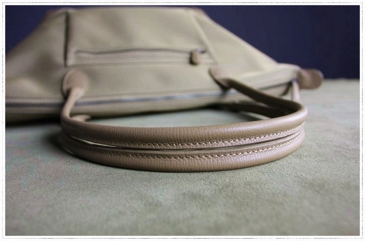 Womens Navy&Brown Nylon Shoulder Tote Medium Dark Blue Nylon&Brown Handbag Purse for Ladies