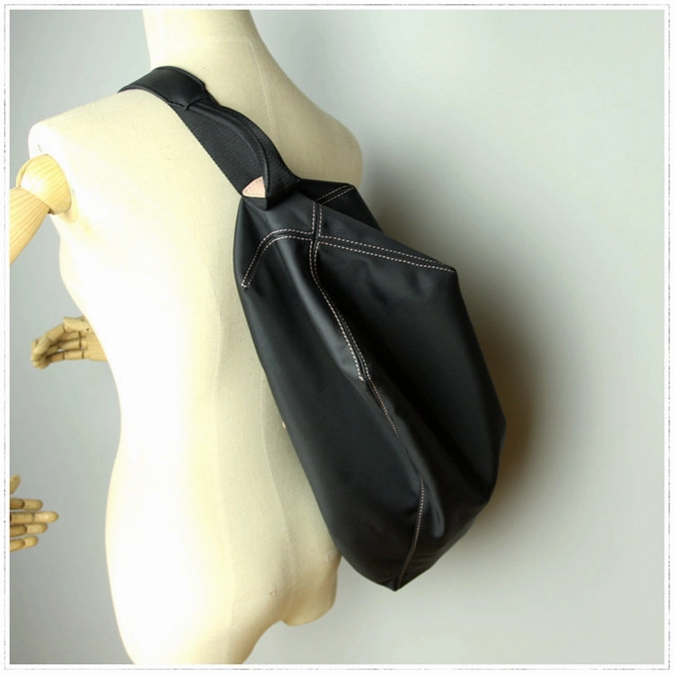 Womens Nylon Dark Gray Large Sling Bag Shoulder Sports Gym Bag Nylon Overnight Crossbody Bag for Ladies