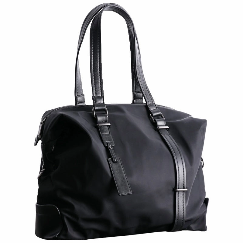 Womens Nylon Leather Gym Shoulder Purse Womens Black Nylon Gym Purse Nylon Work Shoulder Purse for Ladies