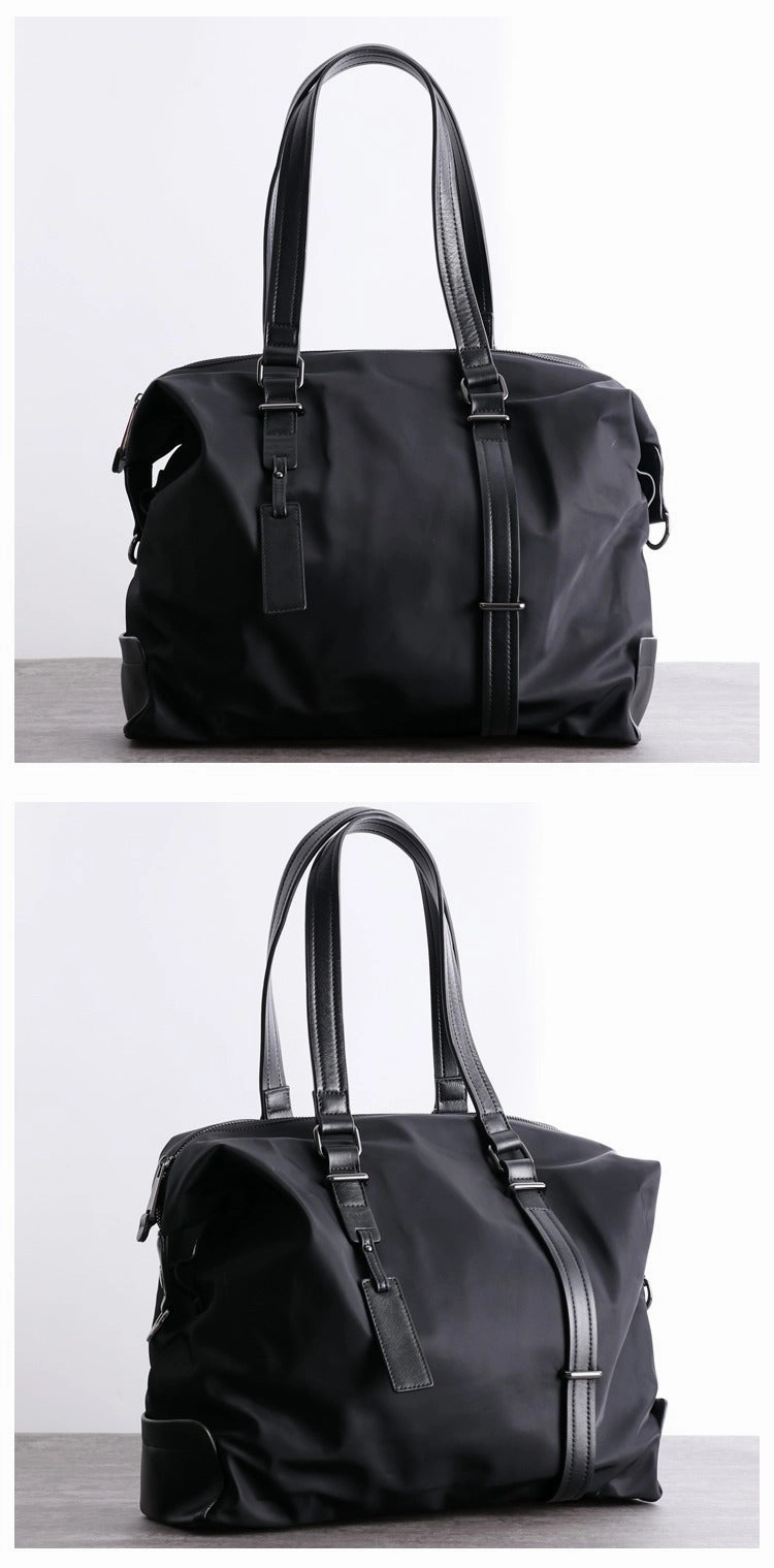 Womens Nylon Leather Gym Shoulder Purse Womens Black Nylon Gym Purse Nylon Work Shoulder Purse for Ladies
