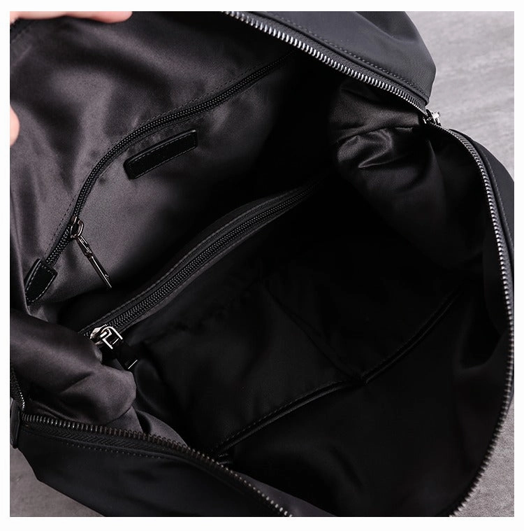 Womens Nylon Leather Gym Shoulder Purse Womens Black Nylon Gym Purse Nylon Work Shoulder Purse for Ladies