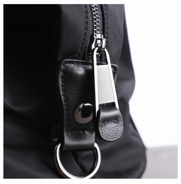 Womens Nylon Leather Gym Shoulder Purse Womens Black Nylon Gym Purse Nylon Work Shoulder Purse for Ladies