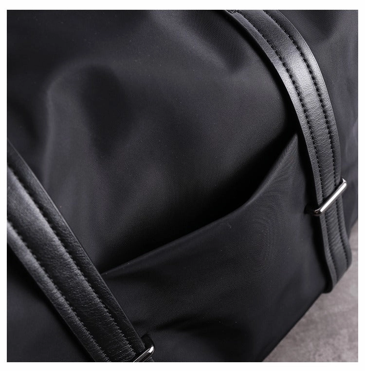 Womens Nylon Leather Gym Shoulder Purse Womens Black Nylon Gym Purse Nylon Work Shoulder Purse for Ladies