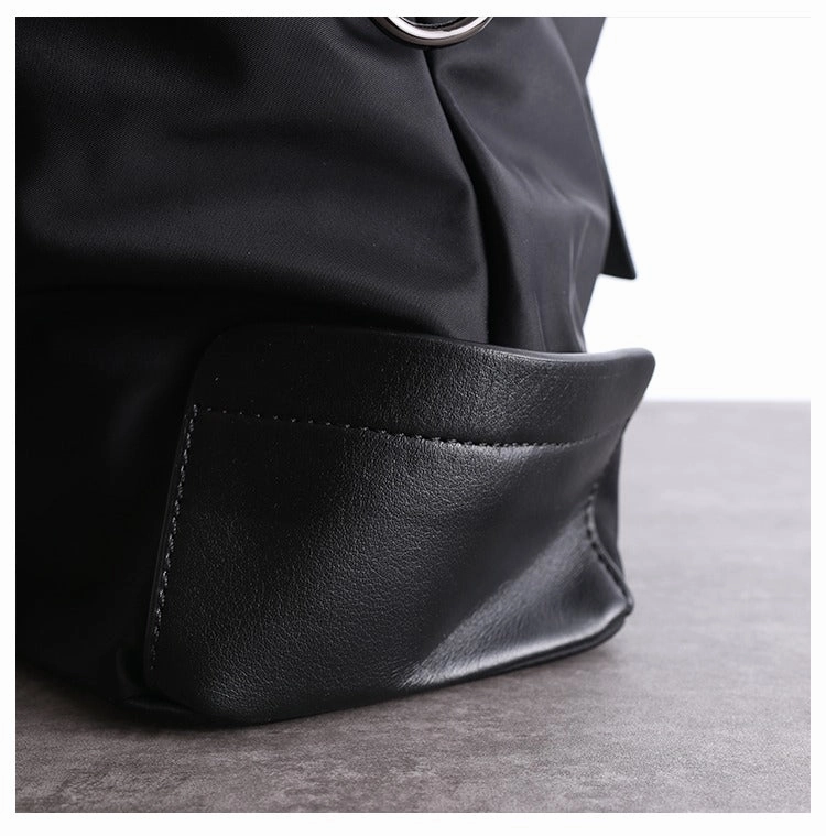 Womens Nylon Leather Gym Shoulder Purse Womens Black Nylon Gym Purse Nylon Work Shoulder Purse for Ladies