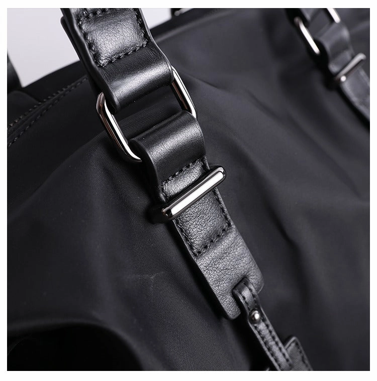 Womens Nylon Leather Gym Shoulder Purse Womens Black Nylon Gym Purse Nylon Work Shoulder Purse for Ladies