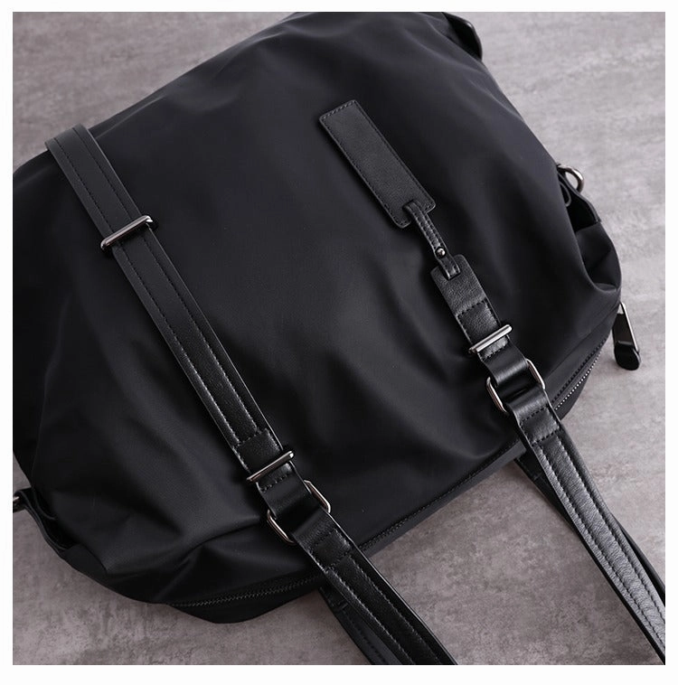 Womens Nylon Leather Gym Shoulder Purse Womens Black Nylon Gym Purse Nylon Work Shoulder Purse for Ladies