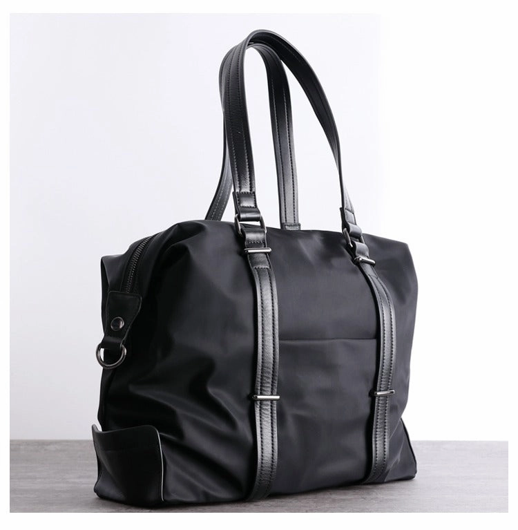 Womens Nylon Leather Gym Shoulder Purse Womens Black Nylon Gym Purse Nylon Work Shoulder Purse for Ladies