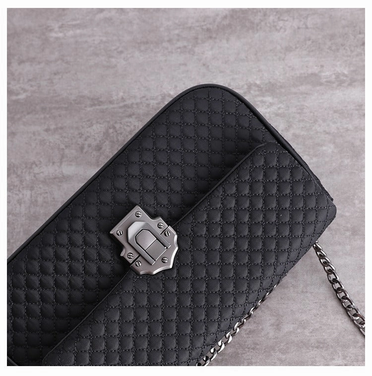 Womens Nylon Mini Shoulder Purse Womens Black Diamond Nylon Chain Shoulder Purse Nylon Chain Purse for Ladies