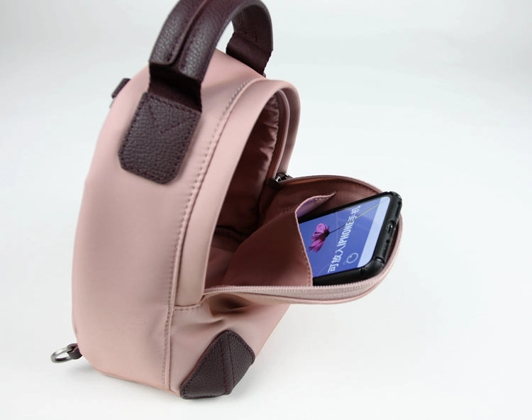Womens Nylon Small Backpack Purse Orange Brown Convertible Crossbody Bag Nylon Backpack Shoulder Bag for Ladies