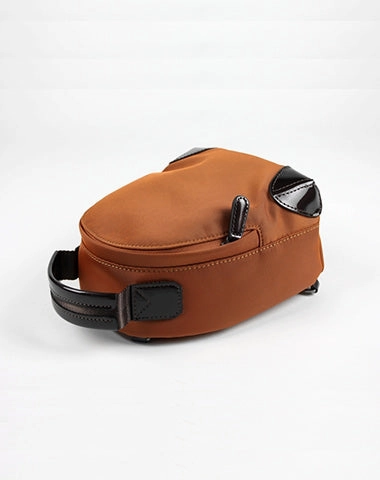 Womens Nylon Small Backpack Purse Orange Brown Convertible Crossbody Bag Nylon Backpack Shoulder Bag for Ladies