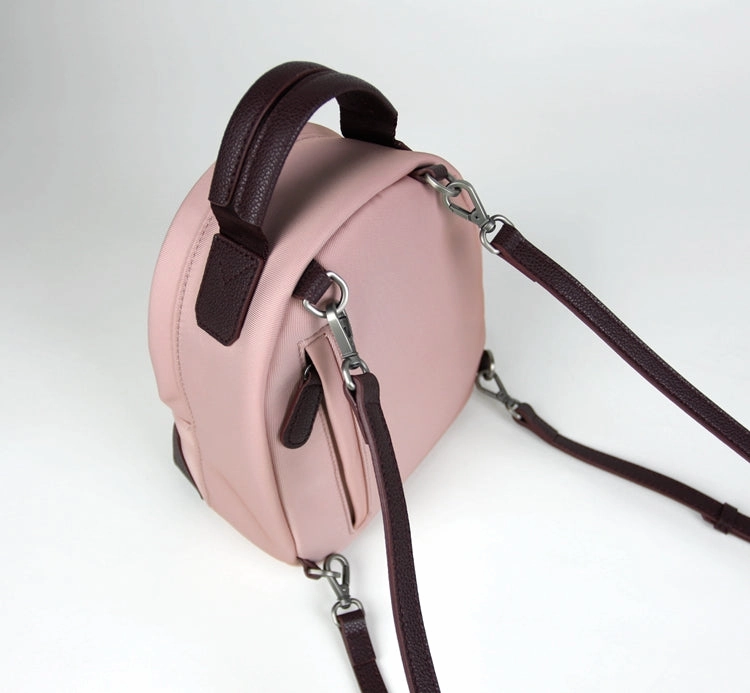 Womens Nylon Small Backpack Purse Orange Brown Convertible Crossbody Bag Nylon Backpack Shoulder Bag for Ladies