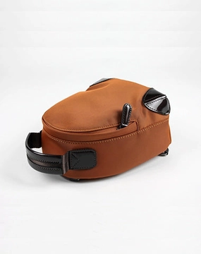 Womens Nylon Small Backpack Purse Orange Brown Convertible Crossbody Bag Nylon Backpack Shoulder Bag for Ladies