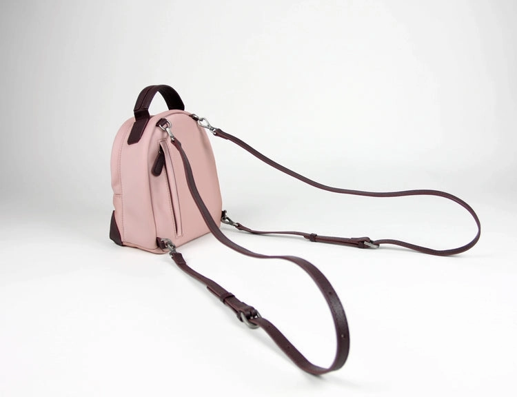 Womens Nylon Small Backpack Purse Wine Convertible Crossbody Bag Nylon Backpack Shoulder Bag for Ladies