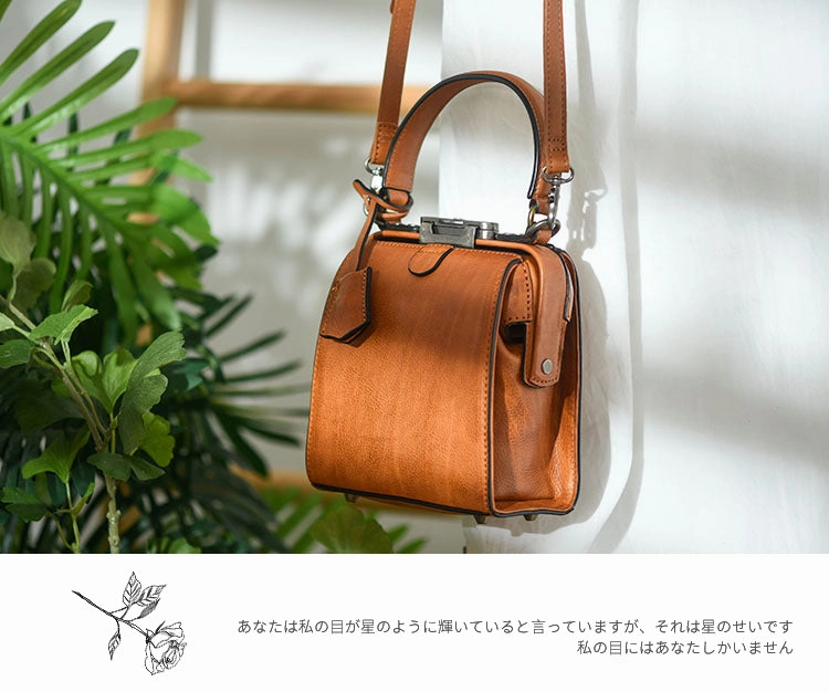 Womens Red Leather Doctor Handbag Purses Square Doctor Crossbody Purse for Women