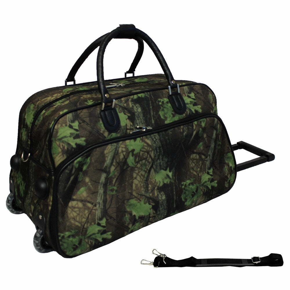 World Traveler Mossy Oak 21-inch Carry-on Rolling Duffle Bag