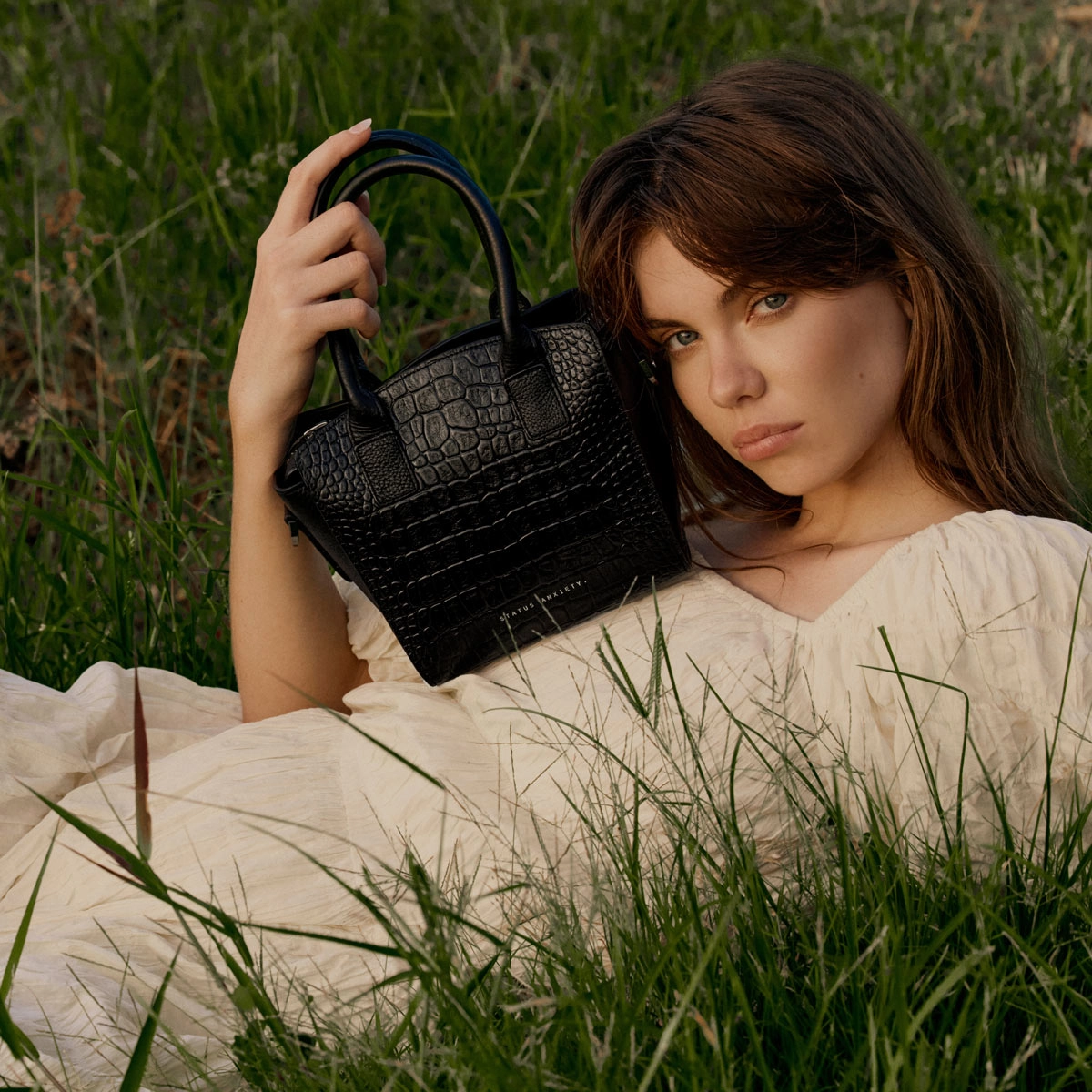 Worst Behind Us Bag - Black Croc Emboss
