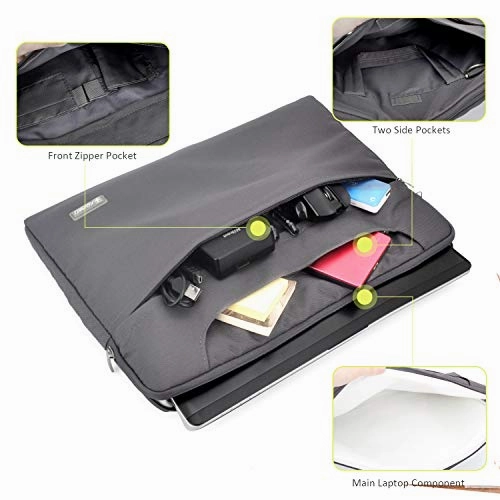 YOUPECK 15.6 Inch Laptop Sleeve Case Messenger Shoulder Bag Padded Nylon Shockproof Waterproof