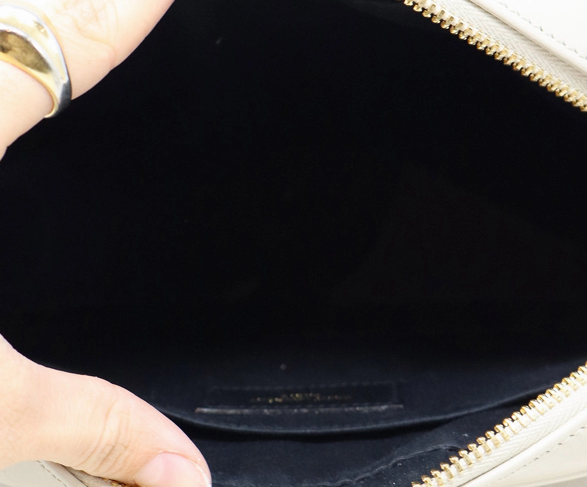YSL Ivory Quilted Leather Crossbody
