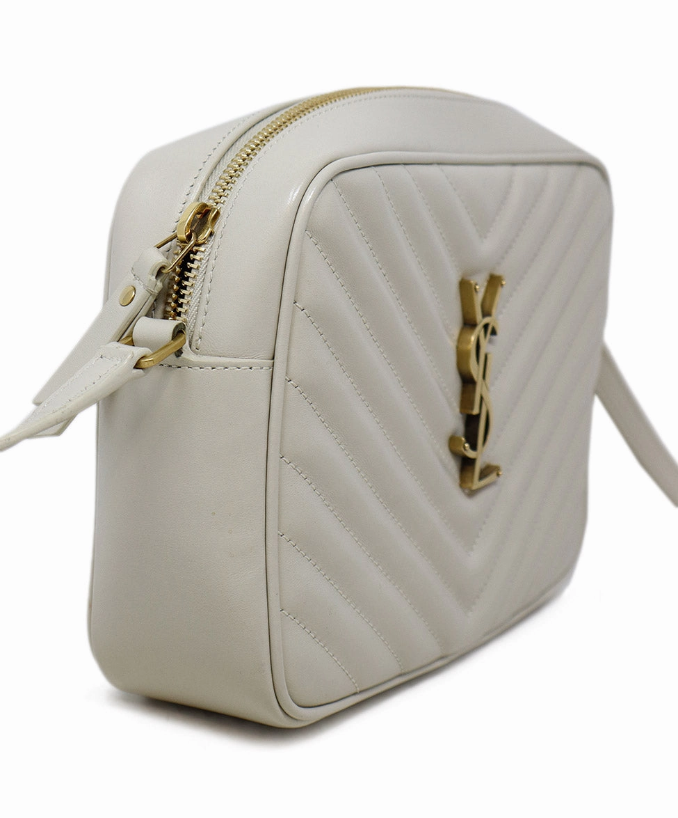 YSL Ivory Quilted Leather Crossbody