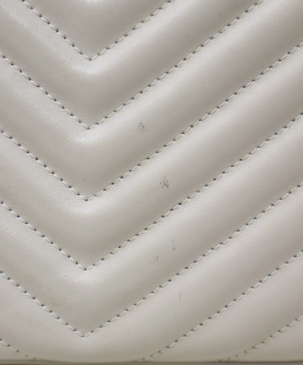 YSL Ivory Quilted Leather Crossbody