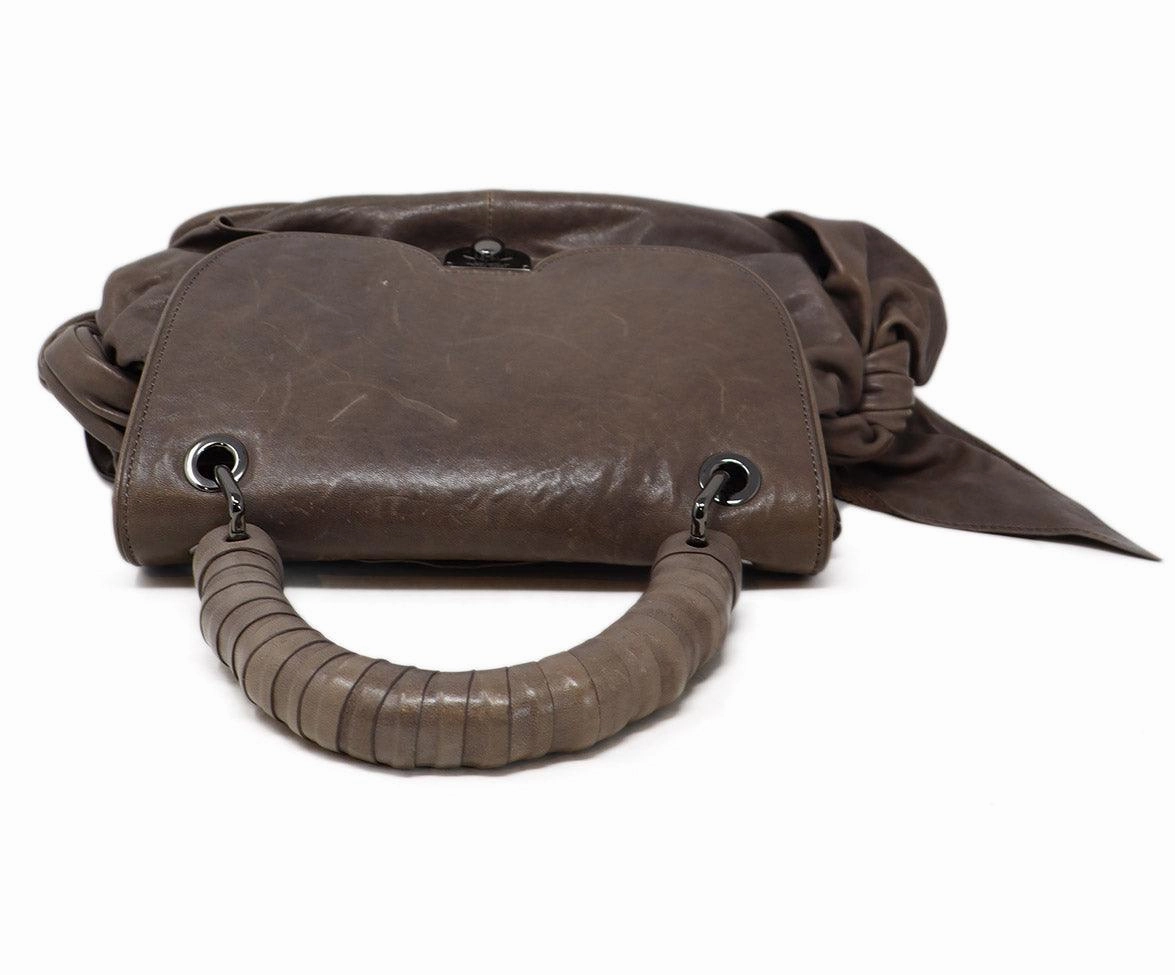 Zac Posen Grey Leather Z Spoke Handbag