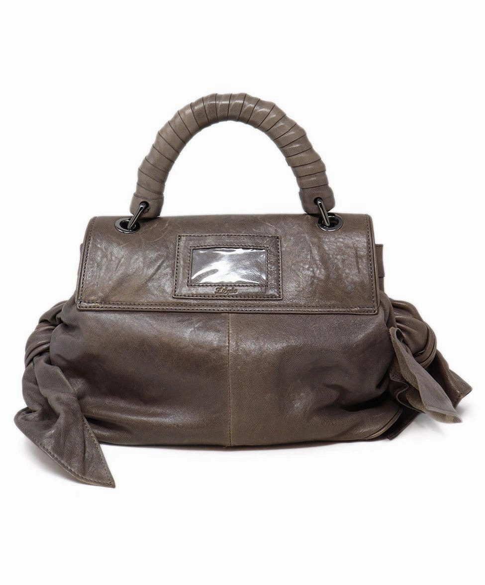 Zac Posen Grey Leather Z Spoke Handbag