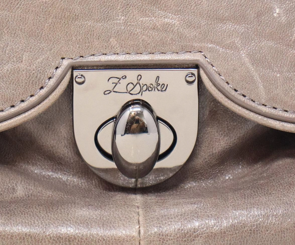 Zac Posen Grey Leather Z Spoke Handbag
