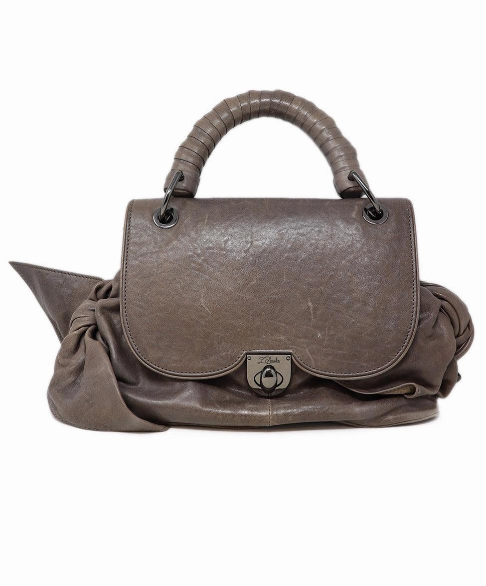 Zac Posen Grey Leather Z Spoke Handbag