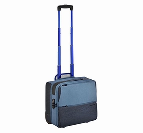 Zero Halliburton New York Greenwich 2-Wheeled Business Case, Rolling Nylon Briefcase in Blue