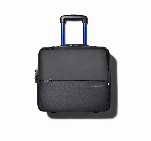 Zero Halliburton New York Greenwich 2-Wheeled Business Case, Rolling Nylon Briefcase in Blue
