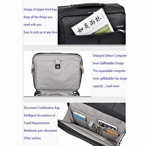 ZH Carry-On Luggage Business Travel Wheeled Rolling Laptop PC Tablet Computer Trolley Backpack, Suitcase Hand Luggage Cabin Approved Bag Lightweight for Trave Men Women