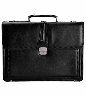 Zlyc Men Vintage Retro Pu Leather Messenger Shoulder Bag Satchel Business Briefcase Black